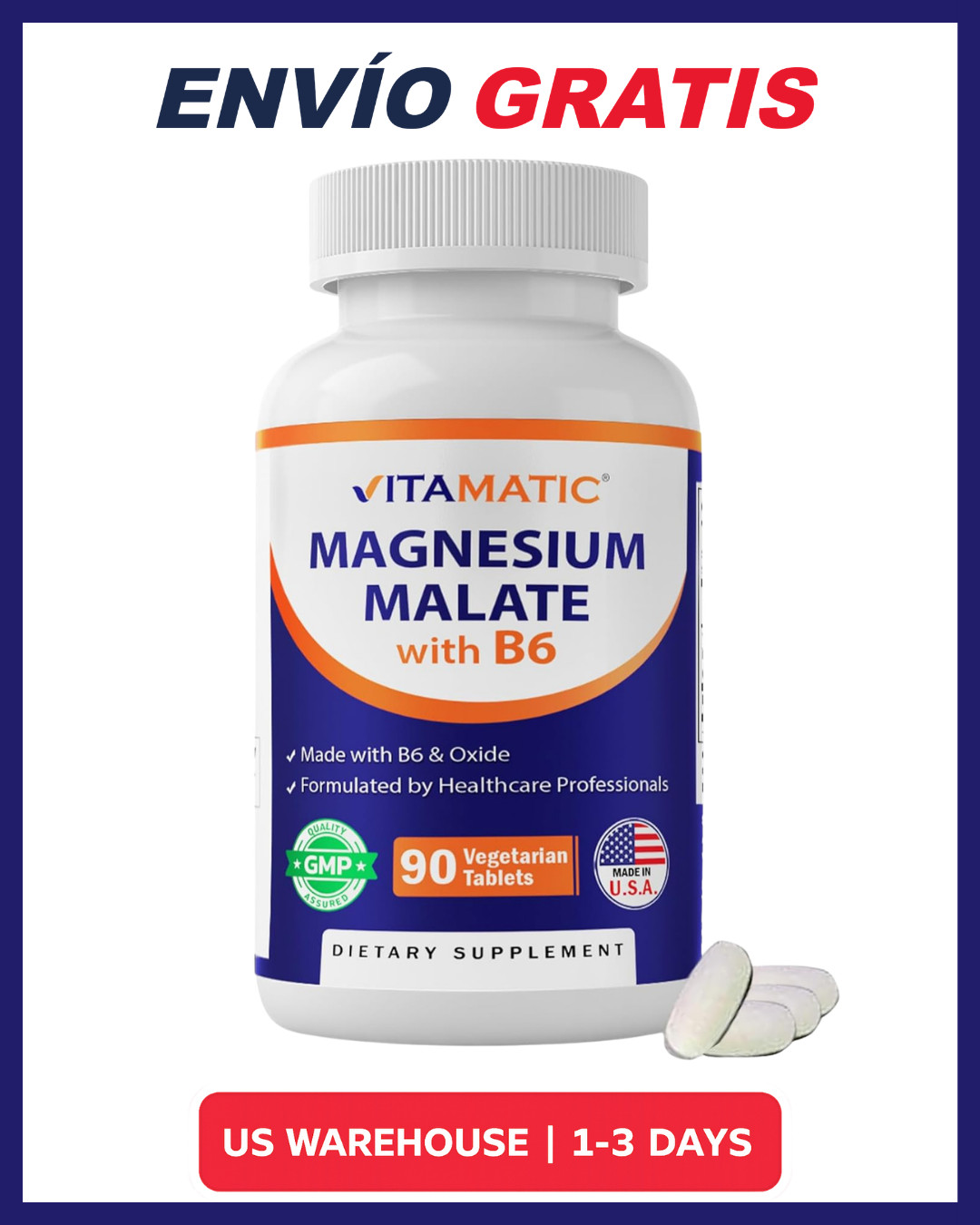 Malato De Magnesio 2000 Mg Apoya La Producción De Energía Y Músculos Saludables