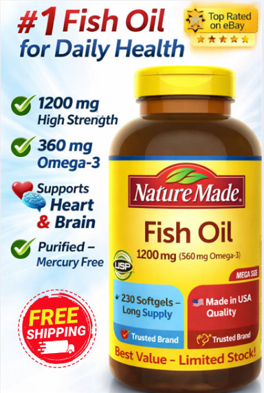 Fish Oil Omega 3 Supplements, 1200 mg Softgels, Omega 3 Fish Oil for Healthy Hea
