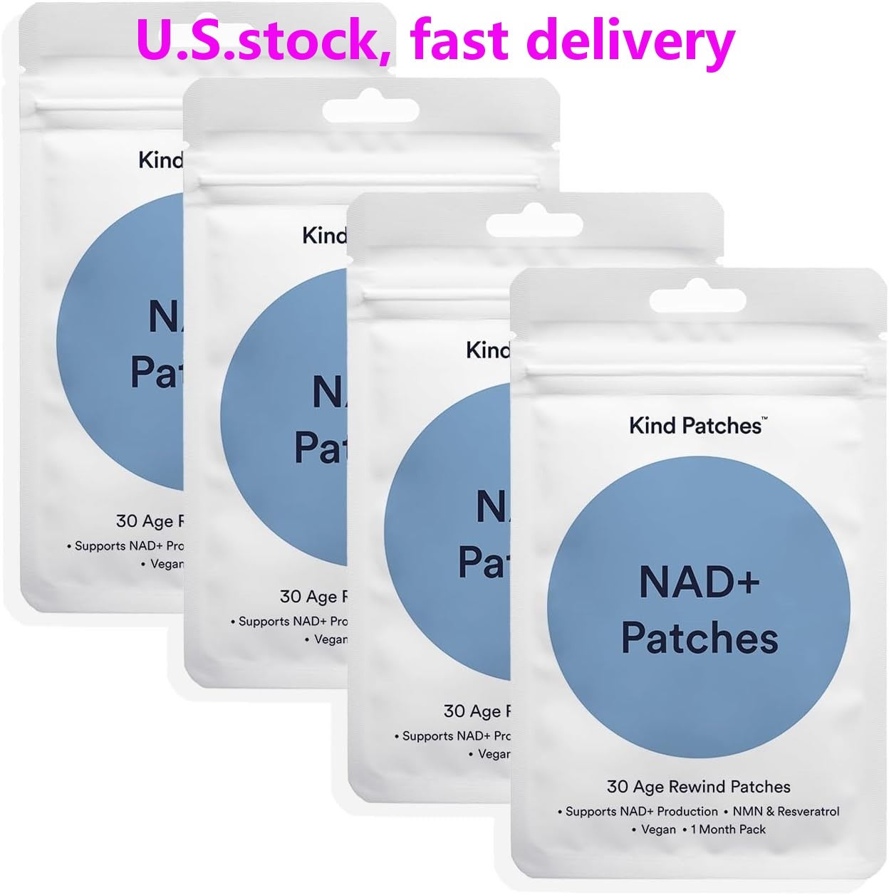 NAD Plus Patches by Kind Patches for Unisex – 30 Count Patches – Pack of 4