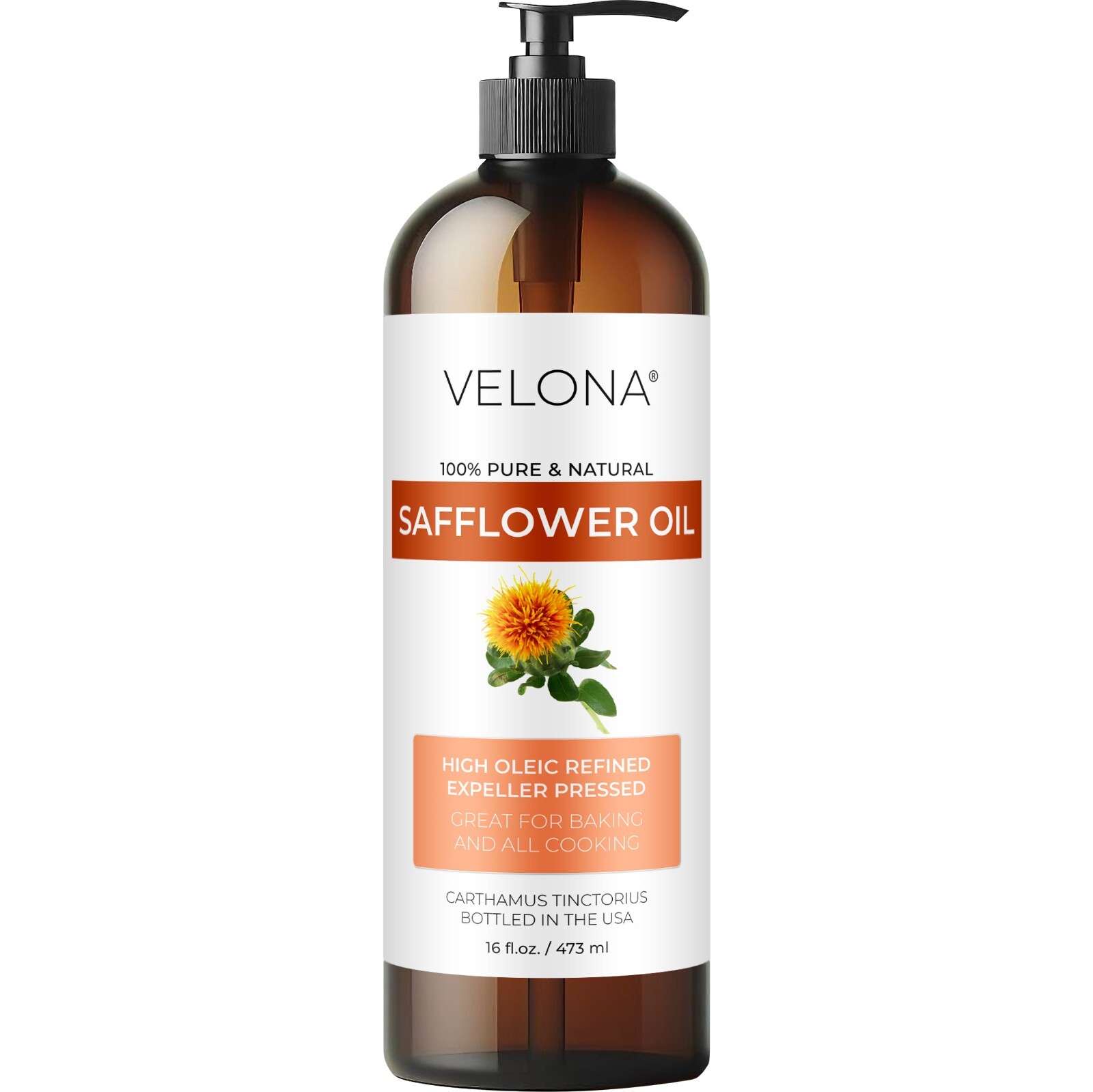 Safflower Oil by Velona 2 Fl Oz-1Gal Refined Expeller pressed Cooking Skin Body