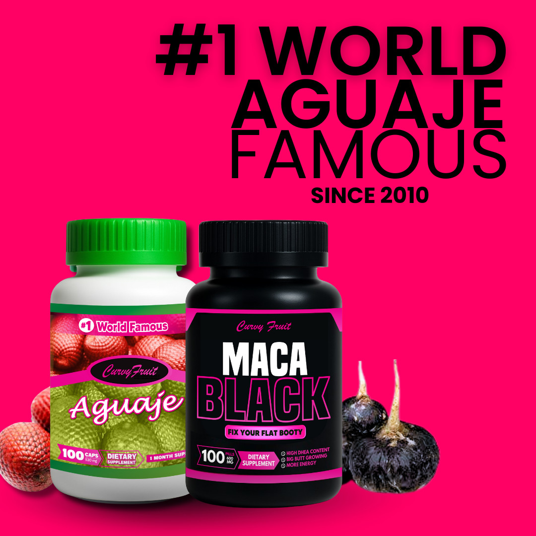 HUGE BUTT GROWING: Aguaje Curvy Fruit + Black Maca Root Pills- 100% Natural Way
