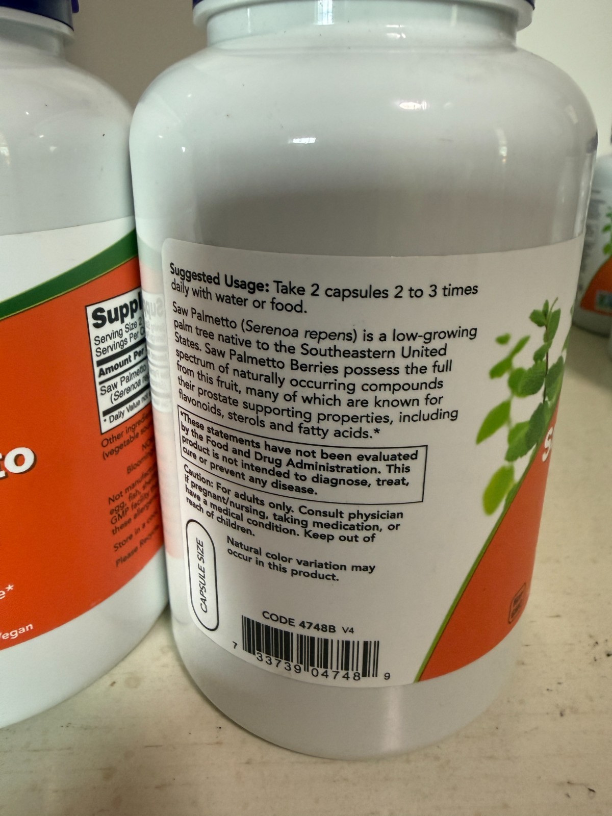2-Pack NOW Saw Palmetto Berries Men’s Health 250 Veg Capsules 08/2027 500 Total