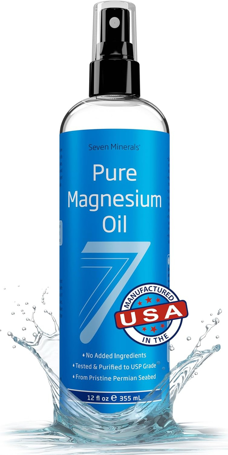 Pure Magnesium Oil Spray, Big 12Oz, USP Grade, Extra Strength, for Sleep, Feet,