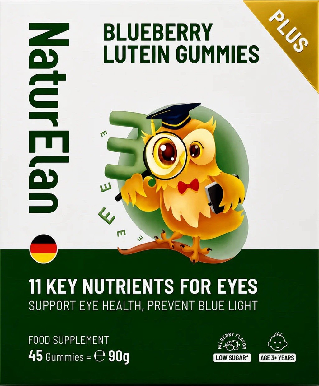 NaturElan Eye Health Gummies with Blueberry & Lutein Daily Vision Support NEW