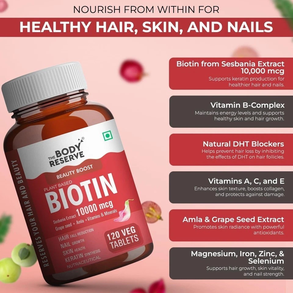 The Body Reserve Plant Based Biotin Tablets – 120 Veg Tablets g083