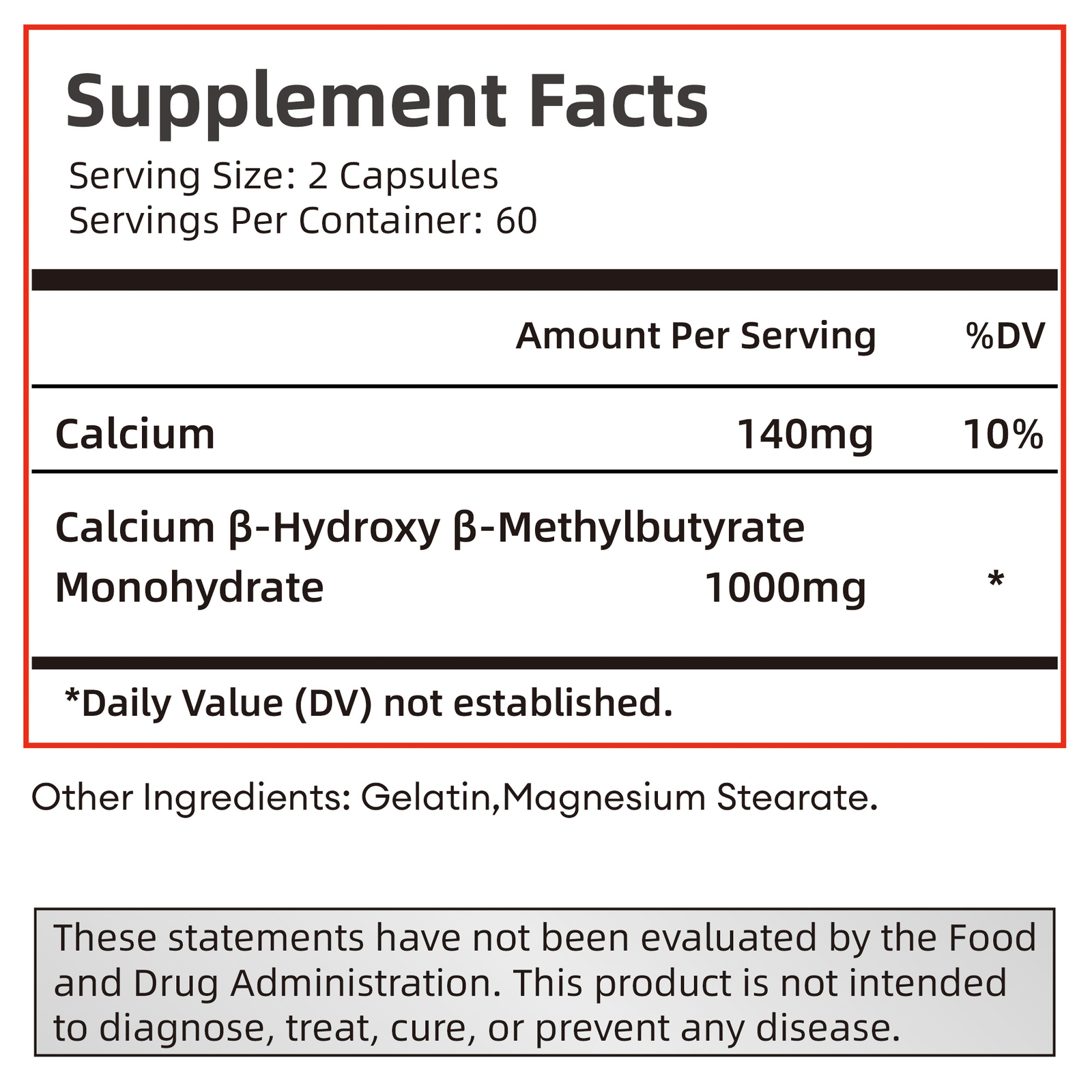 HMB Capsules 1000mg -Increase Strength,Fat Reduct,Maintain Muscle Cell Structure