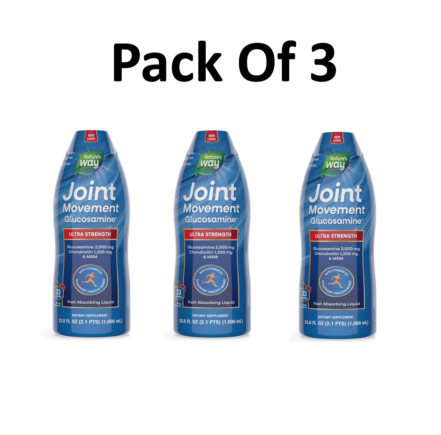3 Pack – Nature’s Way Joint Movement Glucosamine Liquid, 33.8 fl. oz.