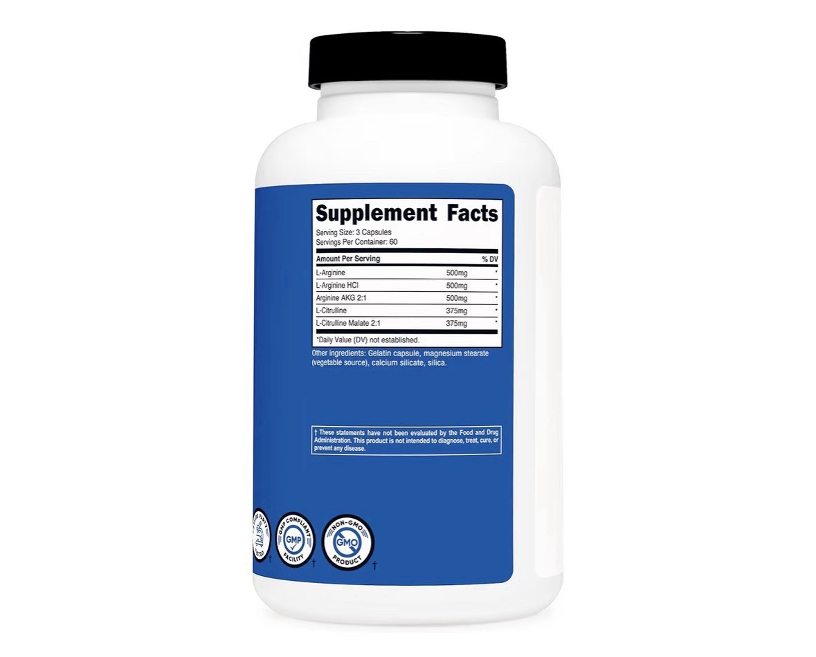Nutricost Nitric Oxide Booster 2250mg, 180 Capsules – 750mg – 60 Servings