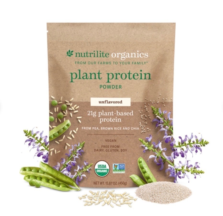 AMWAY NUTRILITE ORGANIC UNFLAVORED PLANT PROTEIN POWDER 21g EXP 10/27