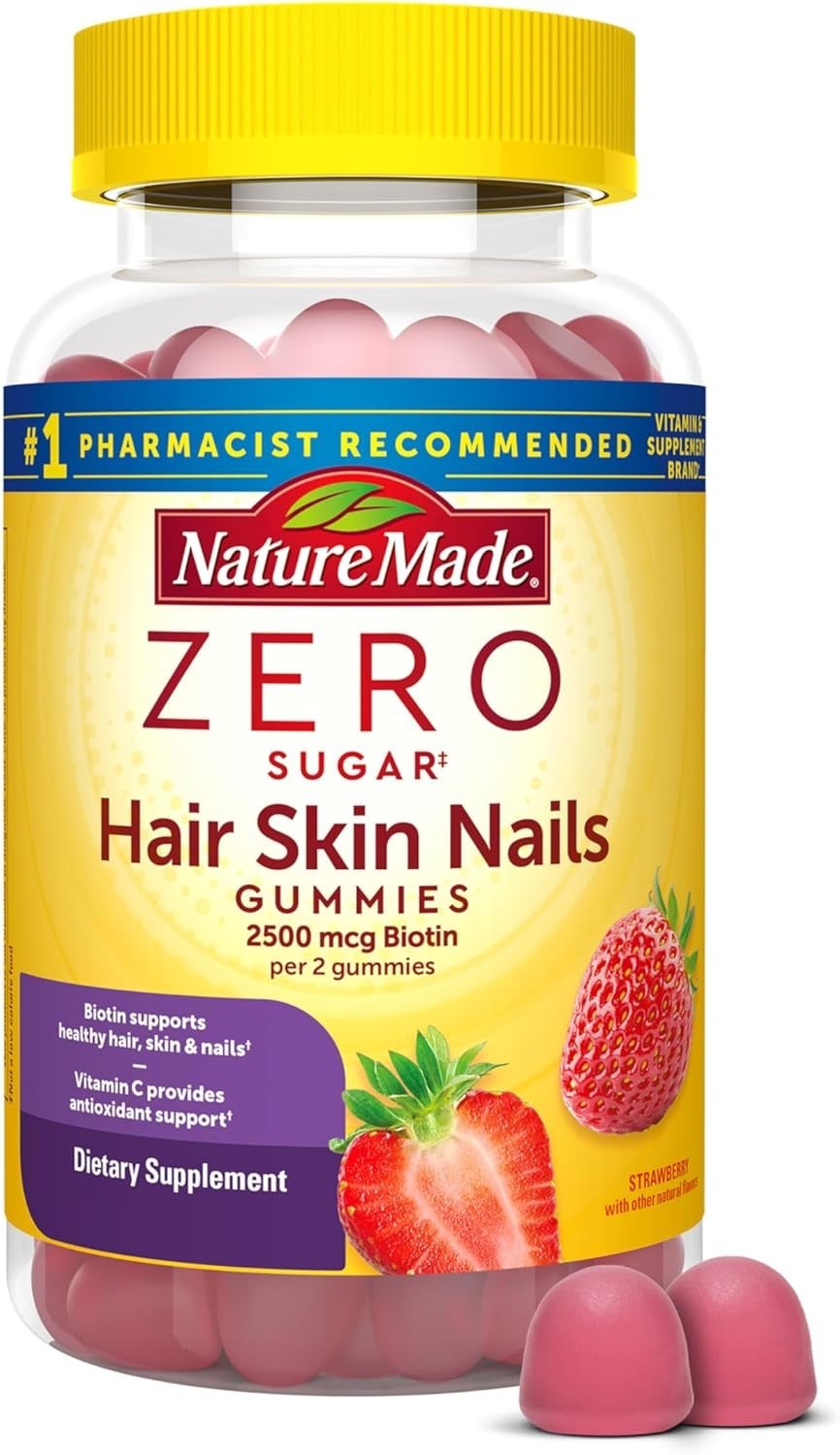 Zero Sugar Biotin Gummies for Hair, Skin & Nails – 120 Count