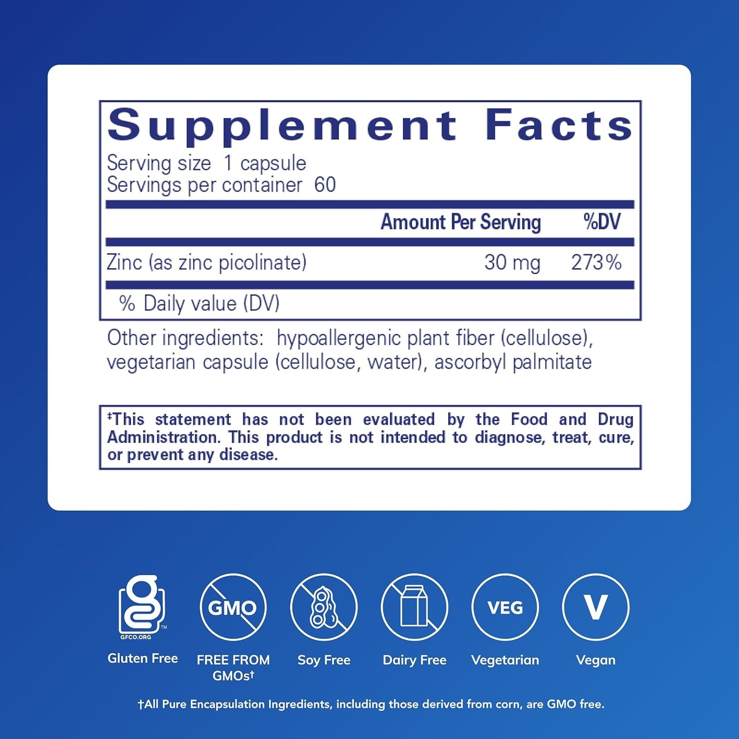 2-PACK – Pure Encapsulations Zinc 30 mg – Dietary Supplement 60 Count BB 04/2028