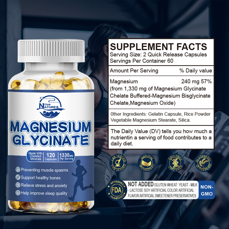 Magnesium Glycinate Complex 120/240/480 Capsule High Absorption Magnesium 1330mg