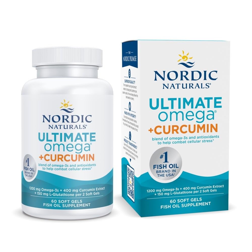 Nordic Naturals Omega Curcumin, Lemon – 60 Soft Gels – 1 Count (Pack of 60)