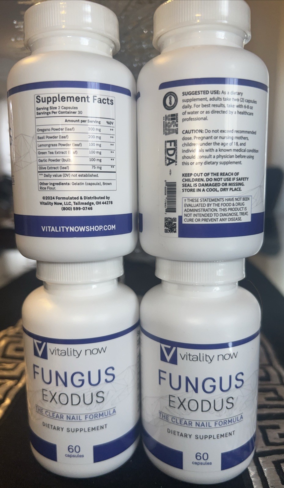 Vitality Now Fungus Exodus The Clear Nail Formula 240Capsules Pack 4 Exp 3/2027