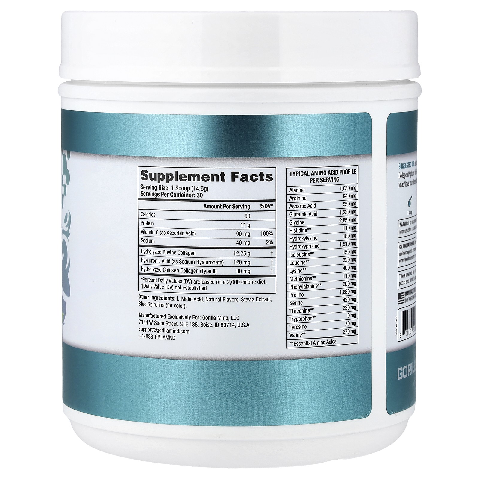 Collagen Peptides, Blue Raspberry, 0.959 lb (435 g)