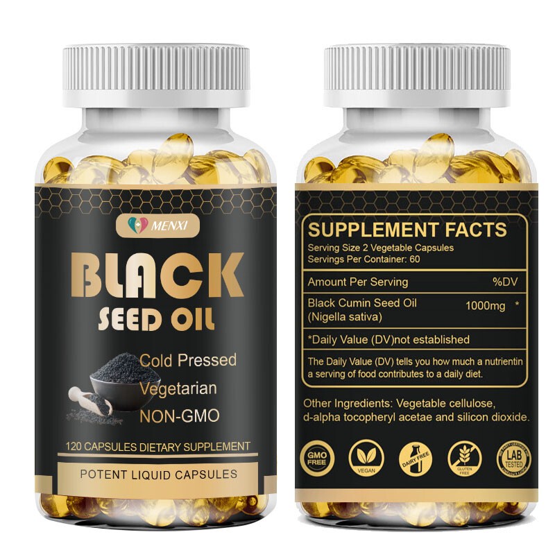 Black Seed Oil Capsules 1000mg 240 Softgels – Premium Cold Pressed Vegan Capsule