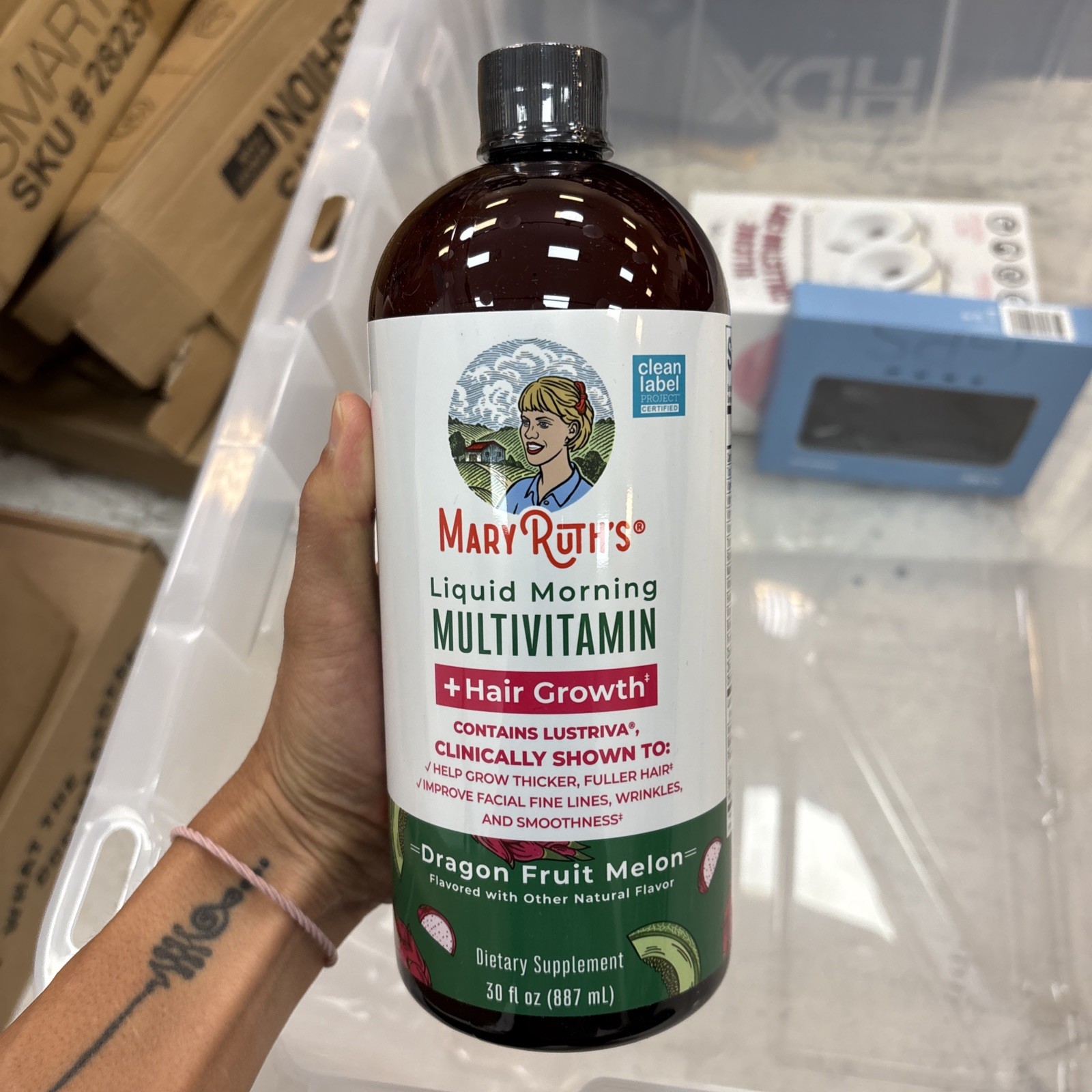 Mary Ruth’s Liquid Morning Multivitamin + Hair Growth – Dragon Fruit Melon 30oz