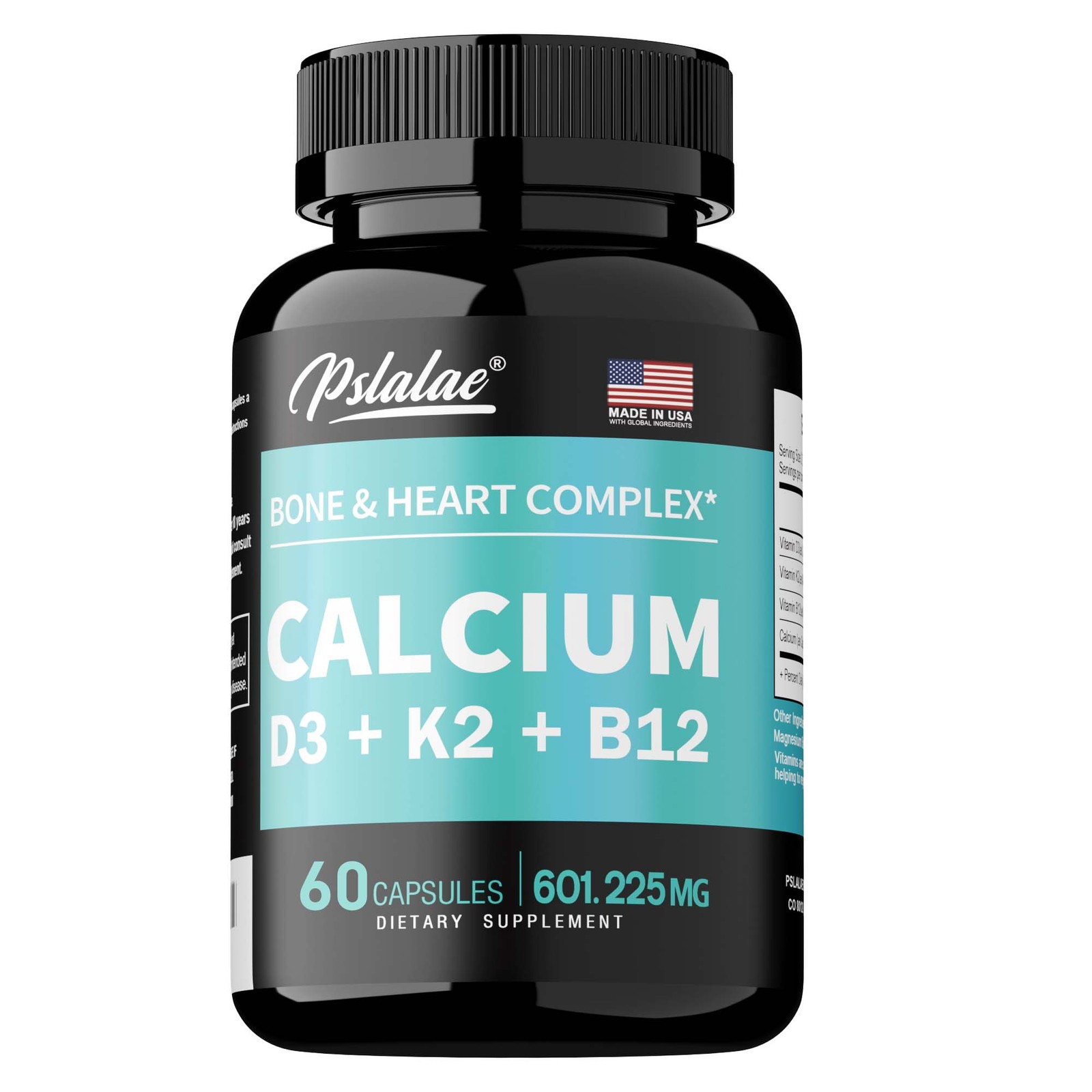 Calcium 60pcs – Strong Bones, Joint Health, Immune Support-w/Vitamin D3, K2, B12