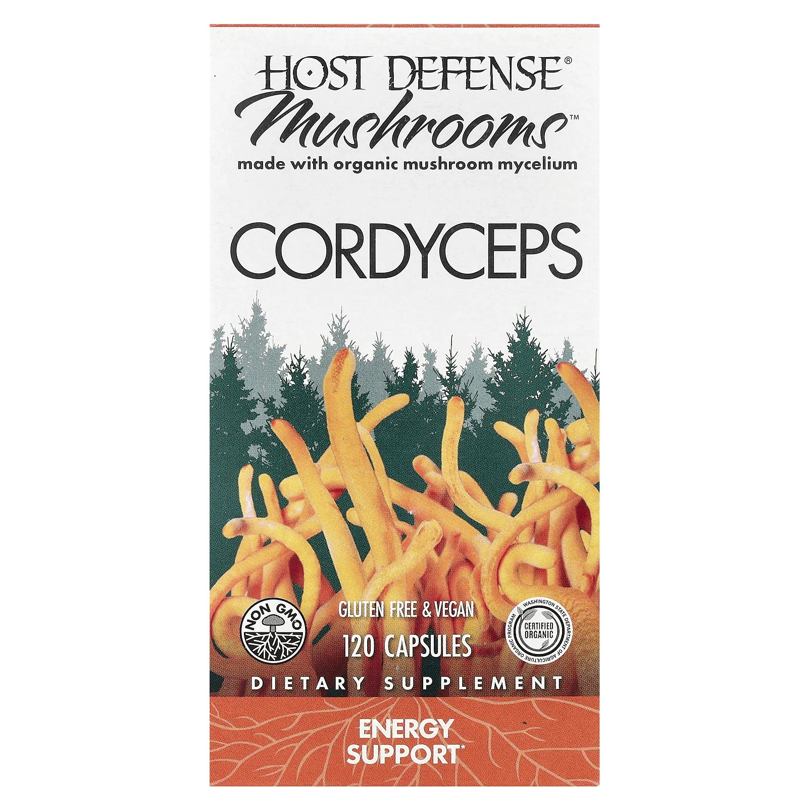 2 X Host Defense, Mushrooms�, Cordyceps, 120 Capsules (0.5 g per Capsule)