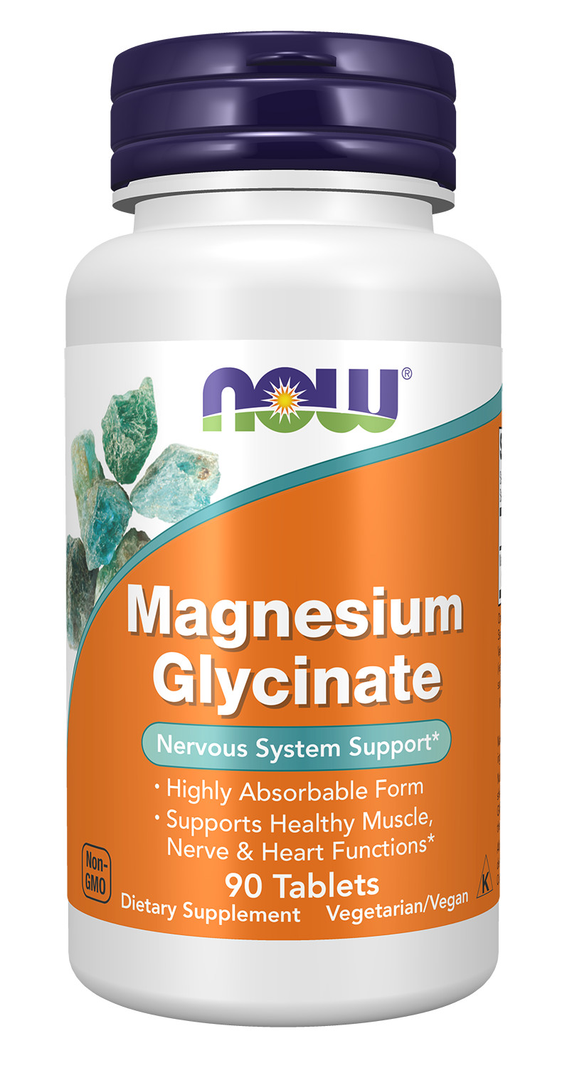 NOW FOODS Magnesium Glycinate 90 Tablets – Free Shipping – Newest Expiration!