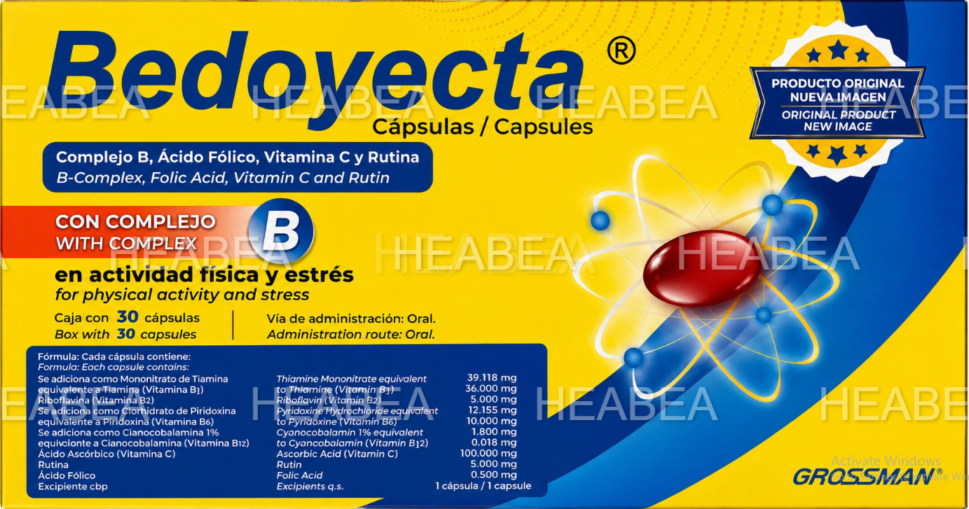 NUTRITIONAL SUPPLEMENT: Bedoyecta 3 boxes of 30 capsules each