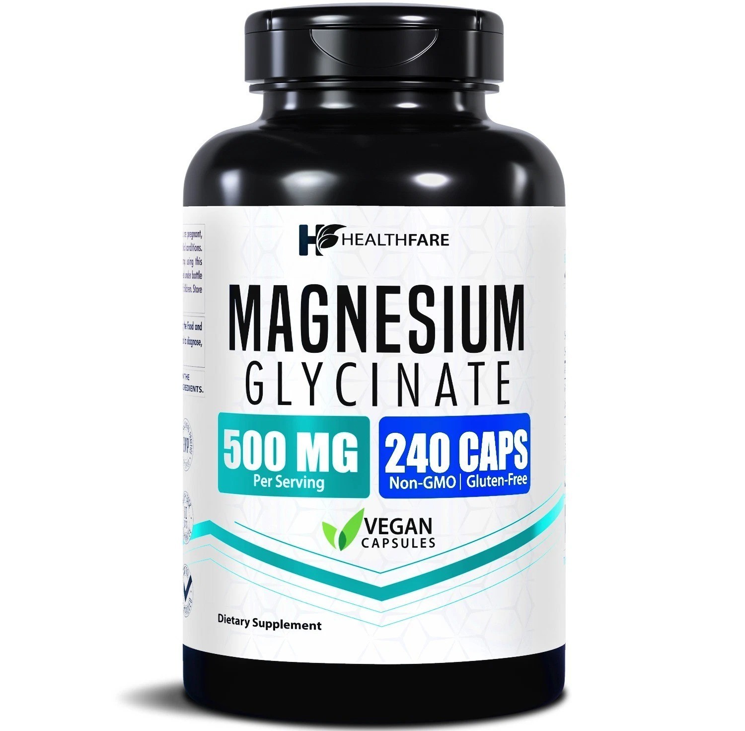 HealthFare Magnesium Glycinate 500mg | 240 Veg Capsules | High-Absorption