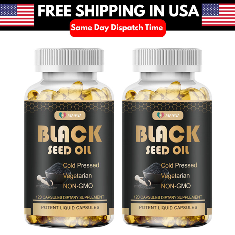 Black Seed Oil Capsules 1000mg 240 Softgels – Premium Cold Pressed Vegan Capsule