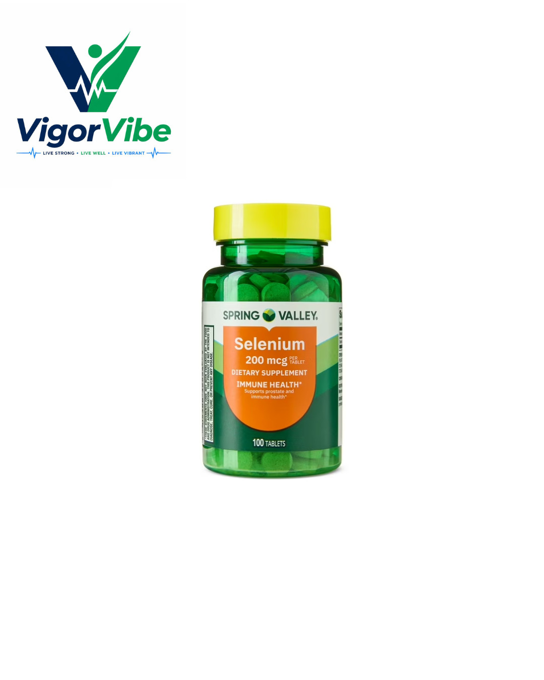 Spring Valley Selenium Tablets 200 mcg Immune Health 100 Count