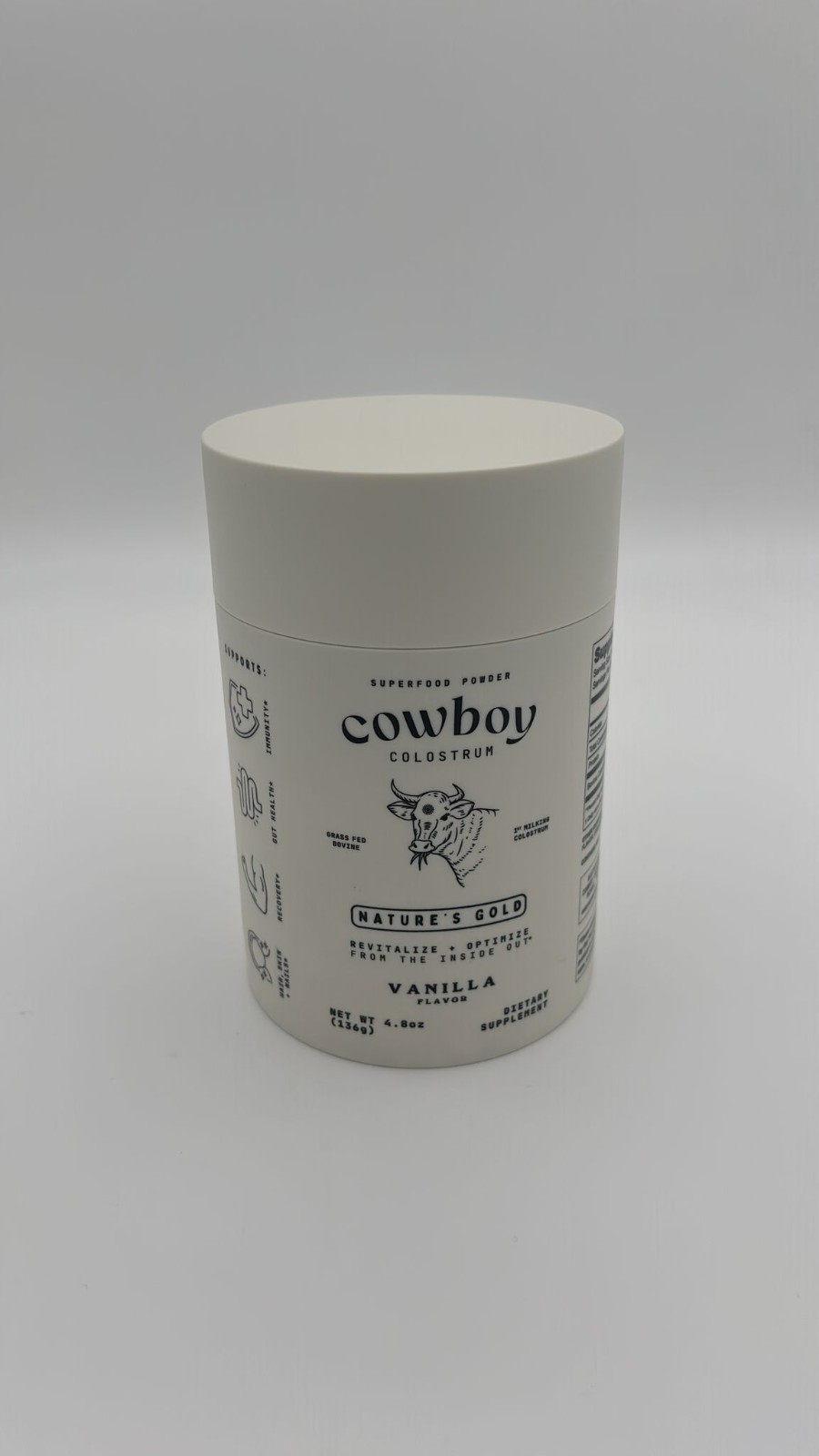 Cowboy Colostrum Bovine Powder Vanilla 40 Servings for Women & Men