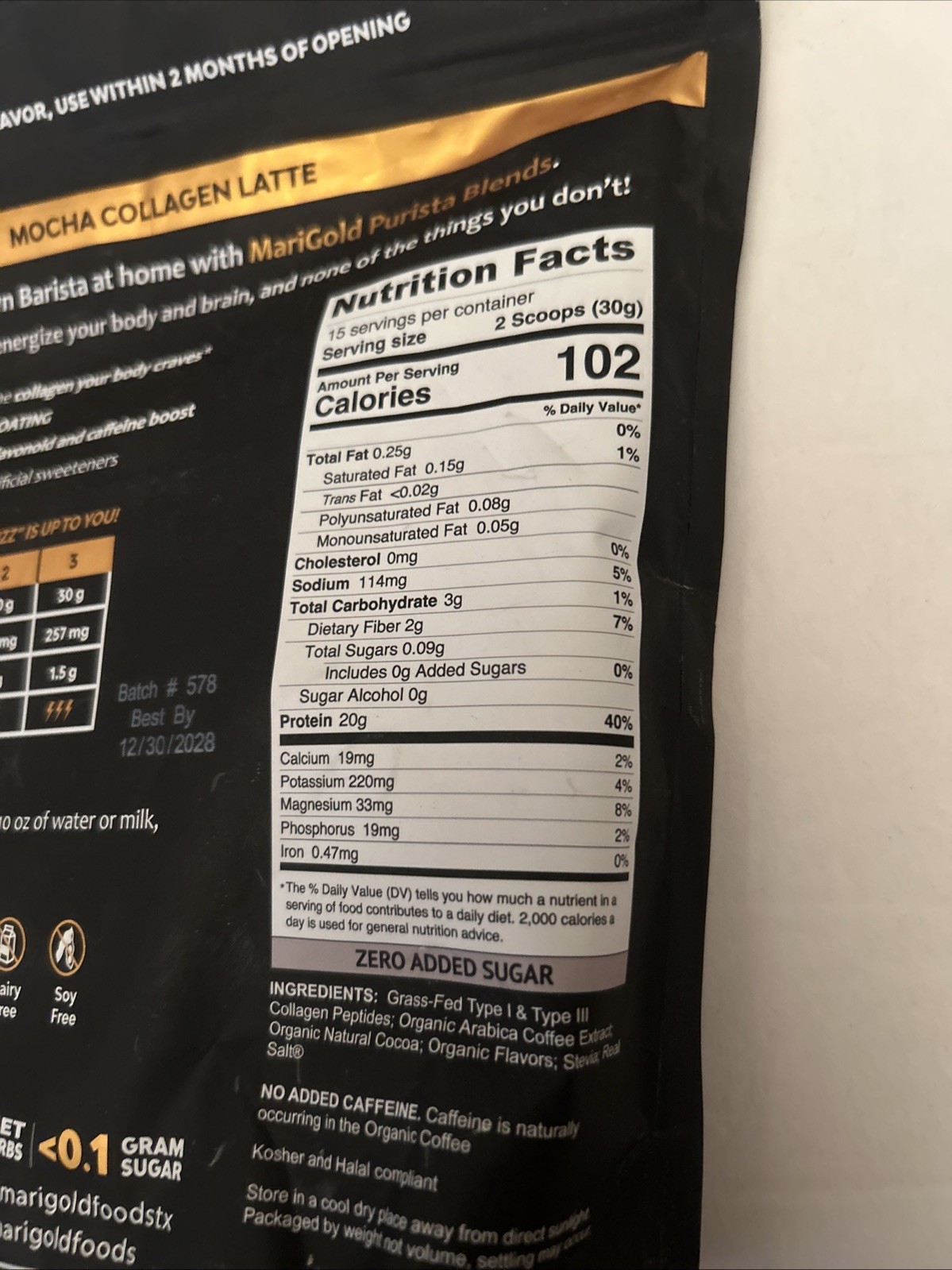 MariGold High Protein Collagen Coffee – Vanilla Collagen Latte EXP 12/2028