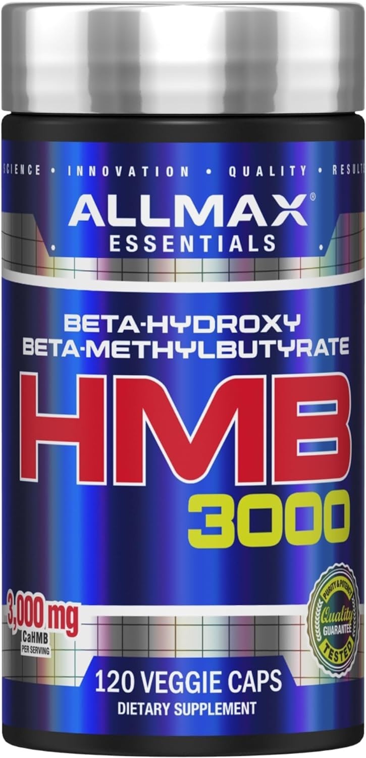 Non-GMO ALLMAX HMB Capsules 3000mg – 120 Count for Optimal Muscle Function