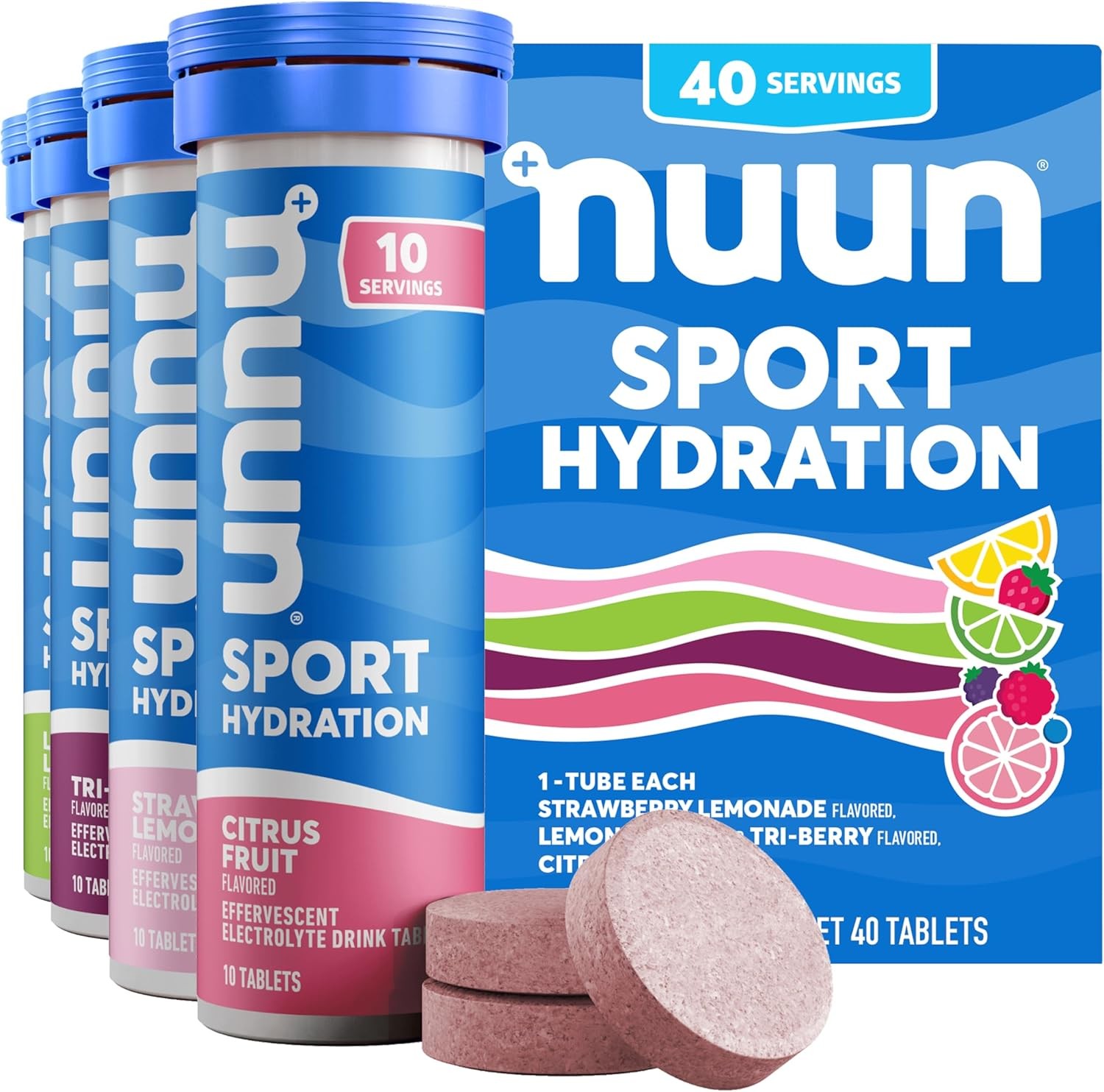 Nuun Sport Electrolyte Tablets Mixed Flavors (60 Servings Total)