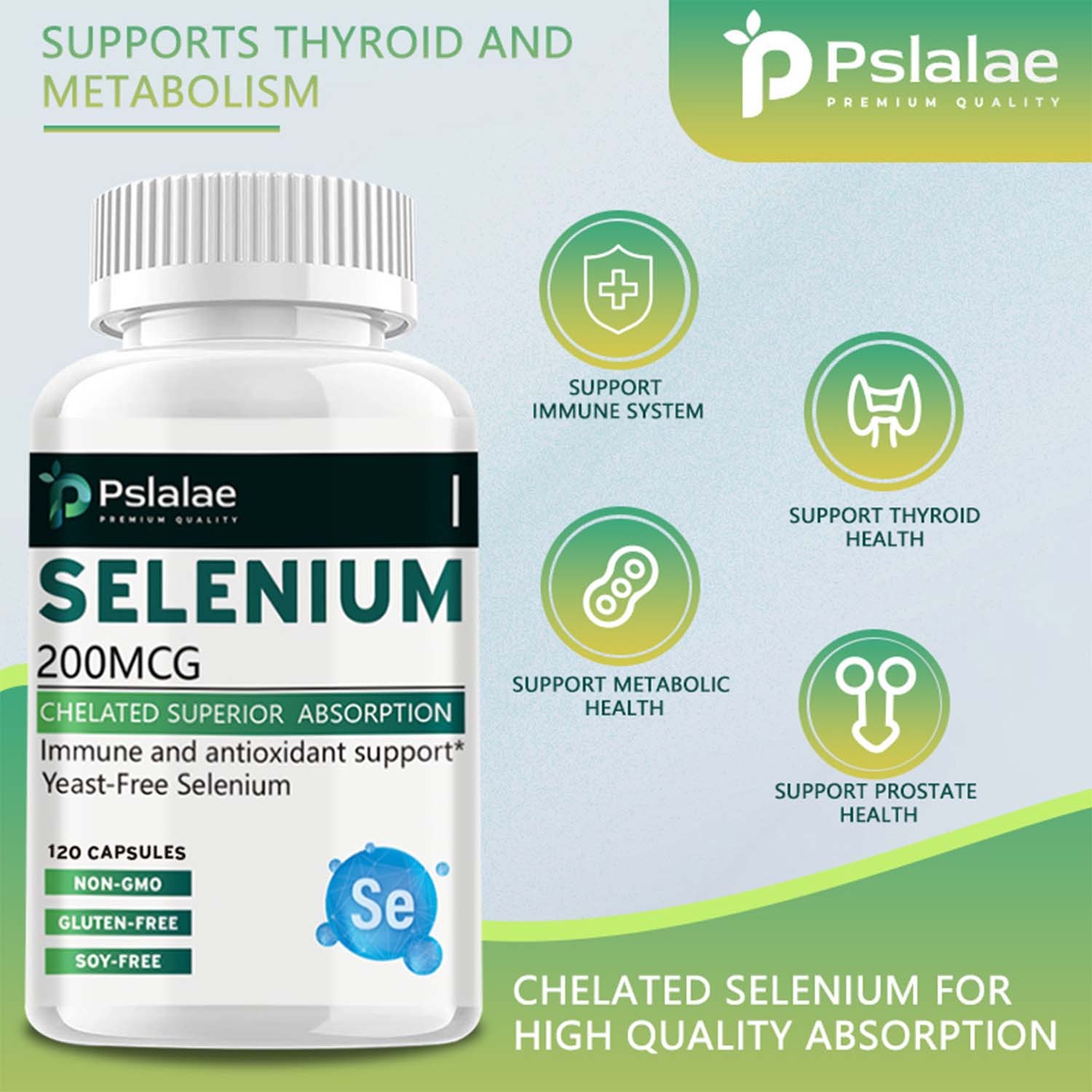 Selenium 200mcg – Thyroid,Potency Antioxidant,Immune System & Metabolism Support