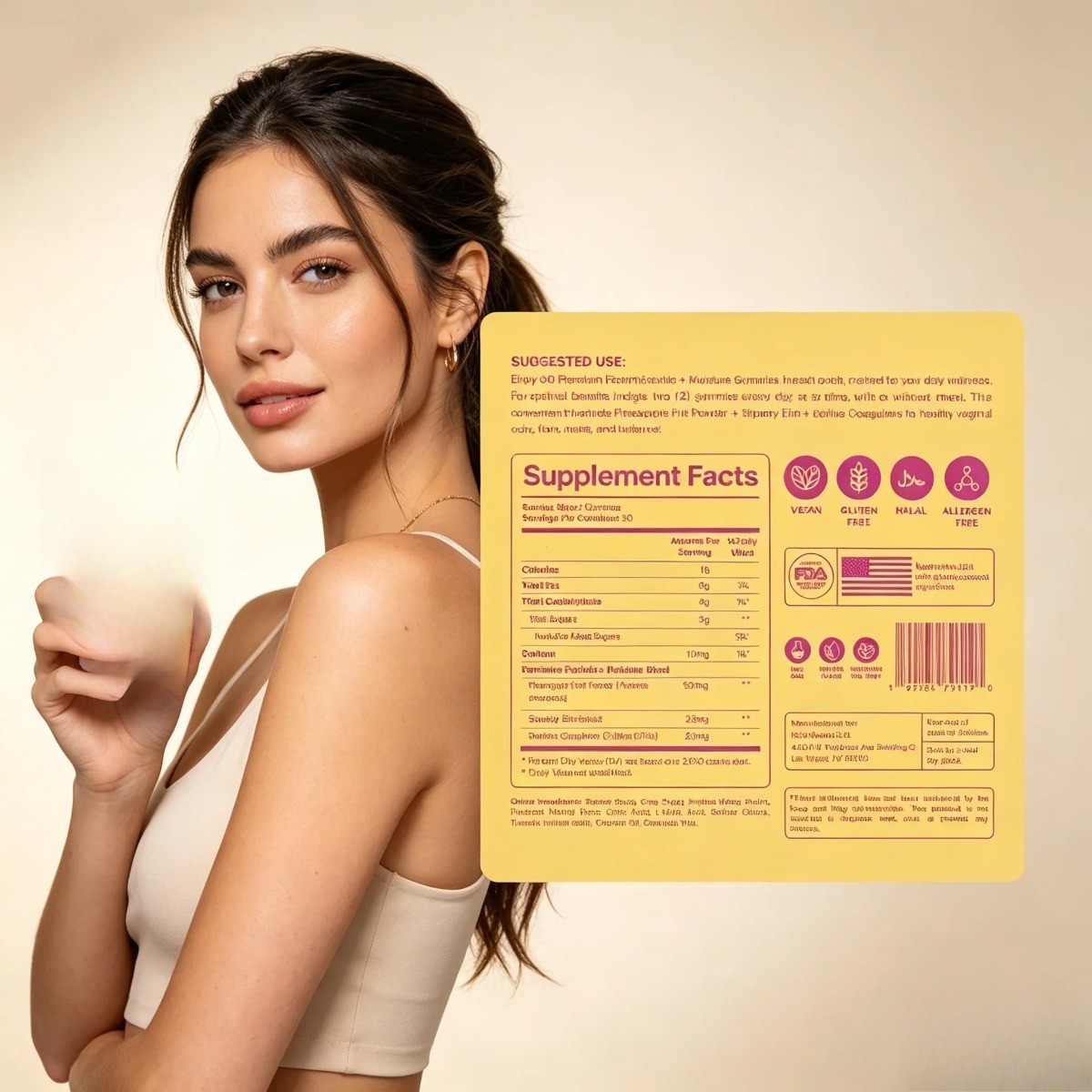 Kitty Queen Slippery Kitty,Feminine Probiotic,Moisture Gummies for Women’sHealth