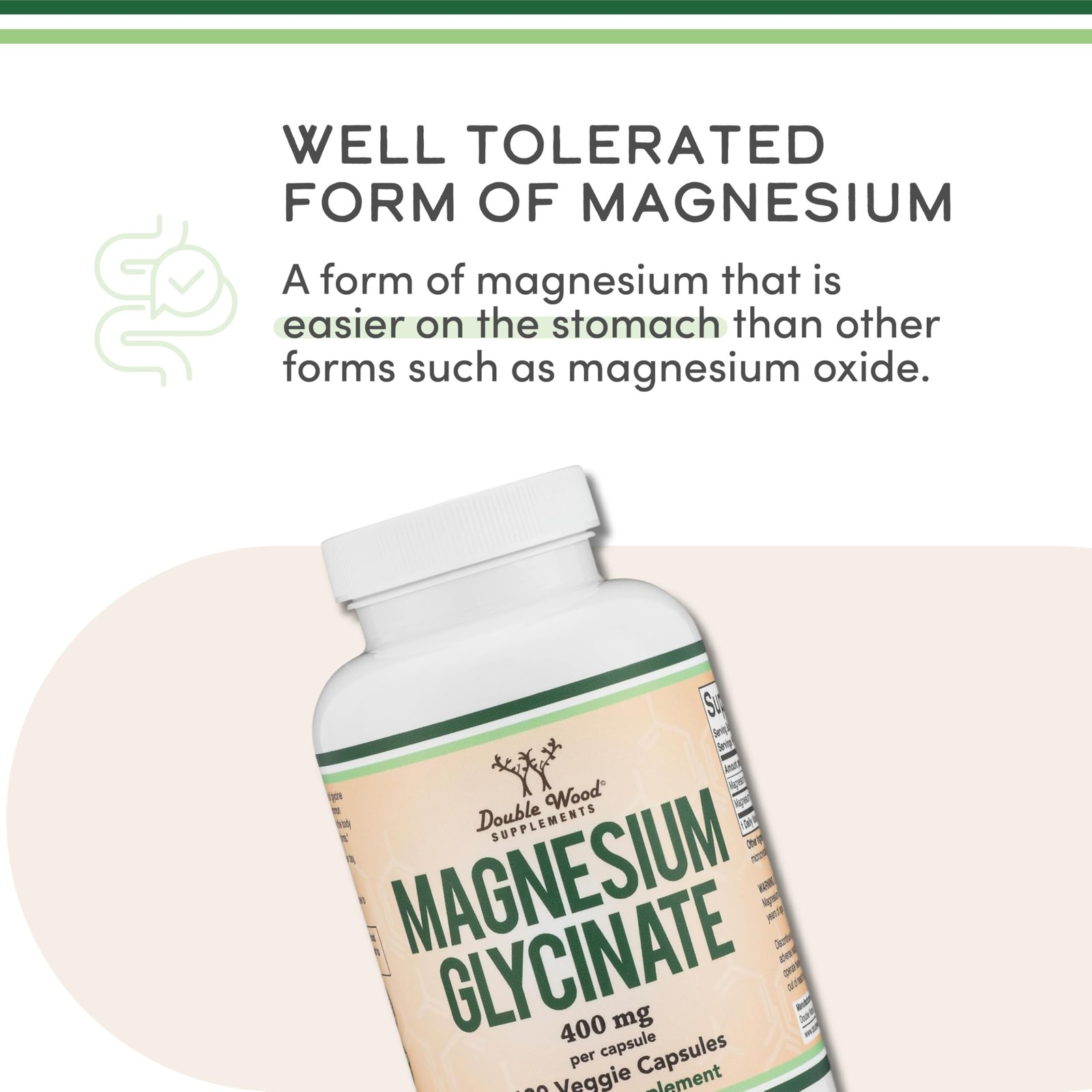 Magnesium Glycinate 400mg | 180 Capsules | Sleep, Muscle, 180 Count, No Color