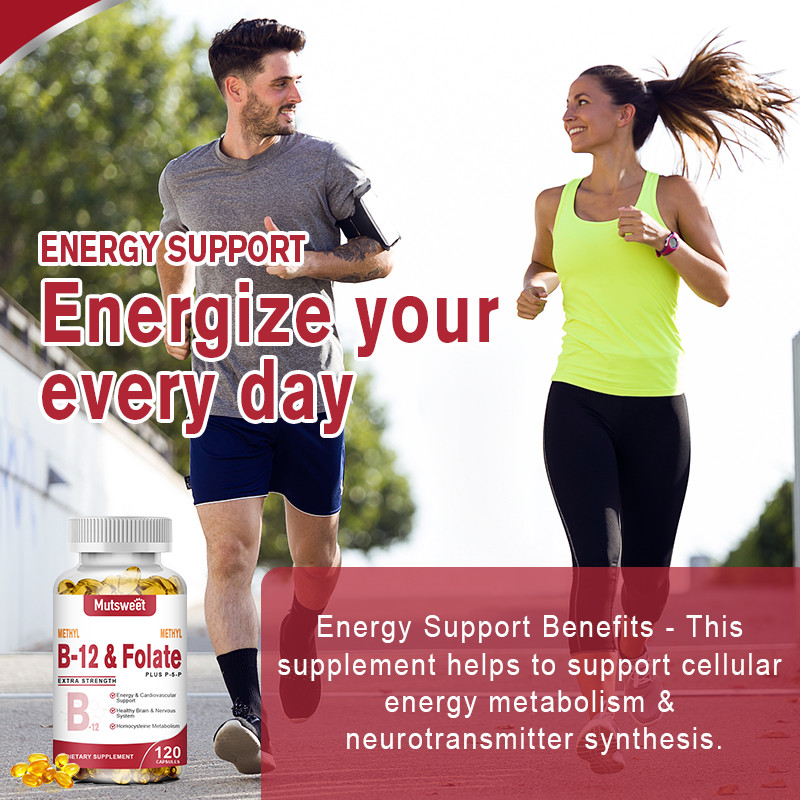 Methyl B-12 & Methyl Folate Extra Strength Vitamin B Methyl Folate Supplement