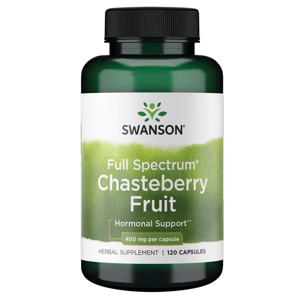 Swanson Chasteberry Fruit Capsules, 400 mg, 120 Count