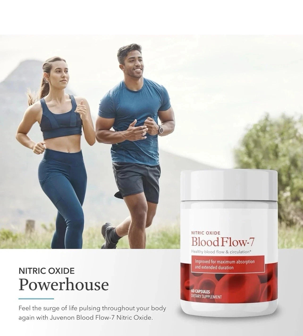 Juvenon Nitric Oxide BloodFlow-7 Dietary Supplement stream Support 60 Cap