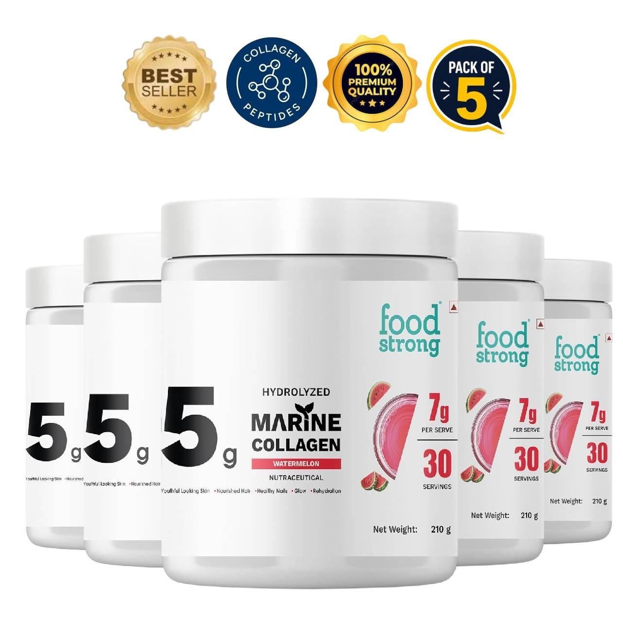 foods.trong Collagen Powder 210g Pack of 5 Beauty Support