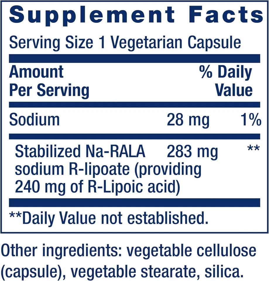 Life Extension Super R-Lipoic Acid 240 mg 60 caps EXP 9/2026 Active Form Lipoic