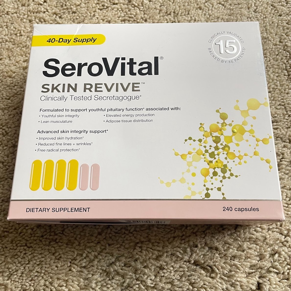 New SeroVital Skin Revive Anti-Aging Dietary Supplement 240 Capsules 40-Day