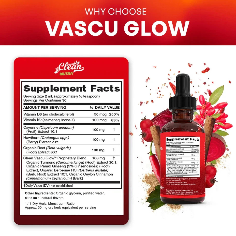 Cayenne Pepper Liquid Drops with Hawthorn & Vitamins D3K2,Circulation & Heart