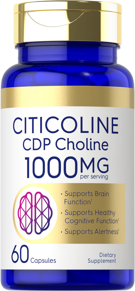 Citicoline CDP Choline 1000mg 60 Caps supports Brain Cognitive Function