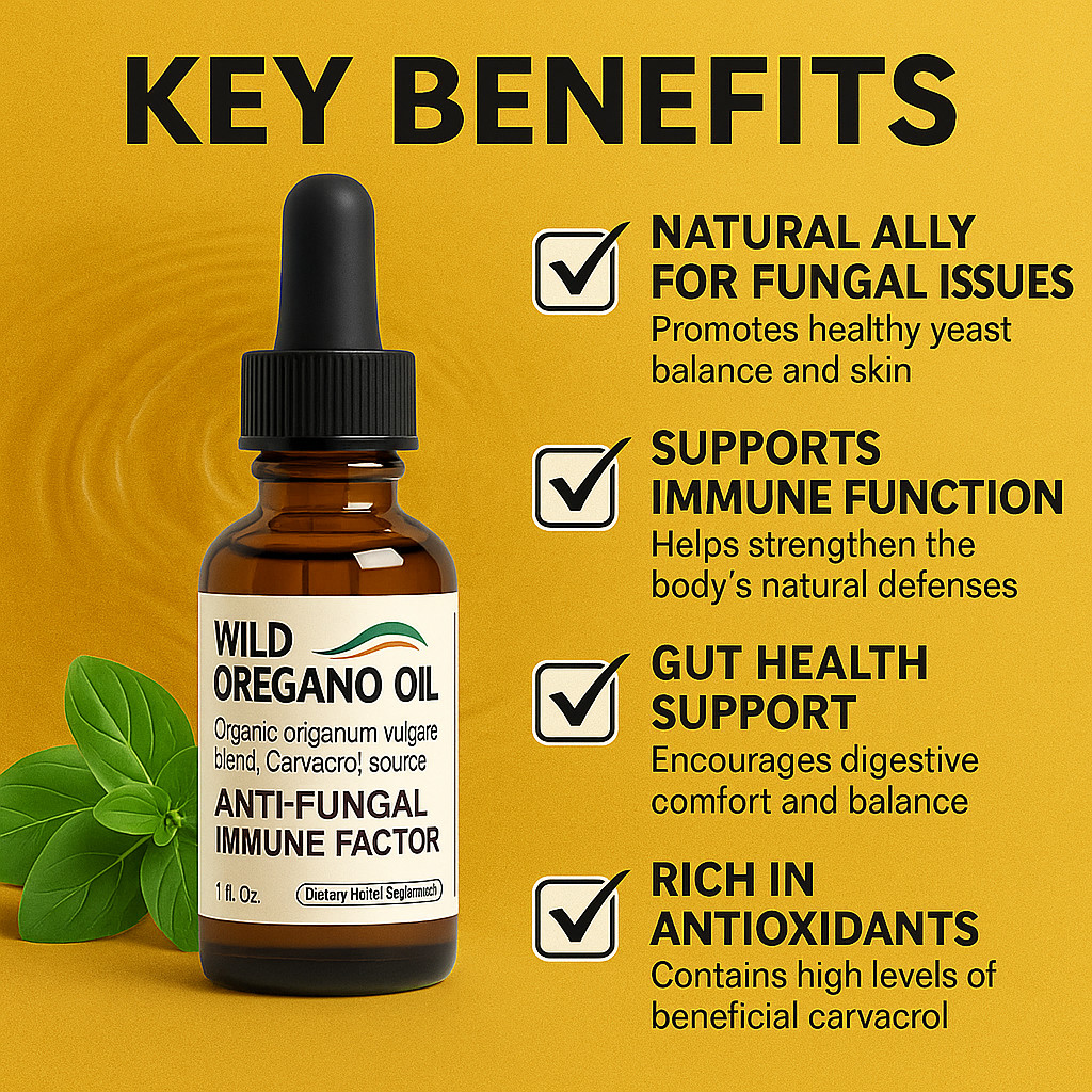 High Carvacrol Immune Support Drops wild organic oregano oil