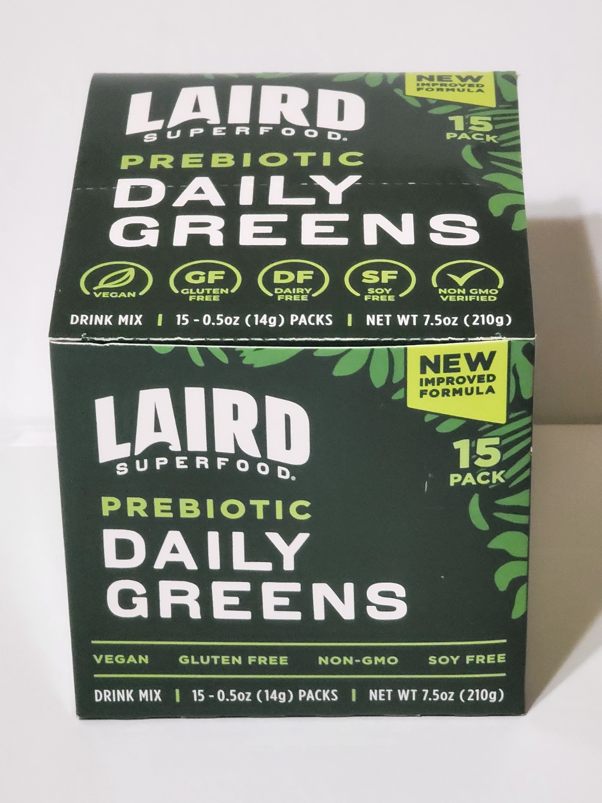 Laird Superfood Prebiotic Daily Greens Drink Mix 15 Pack – 0.5 oz Packets NEW