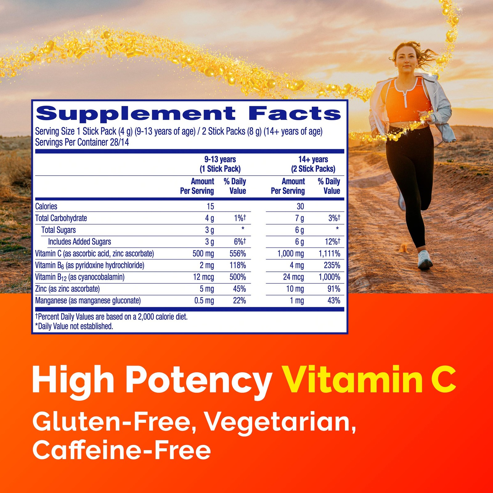 Emergen-C Crystals On-The-Go Emergen-C Immune Support Supplement Vitamin C B