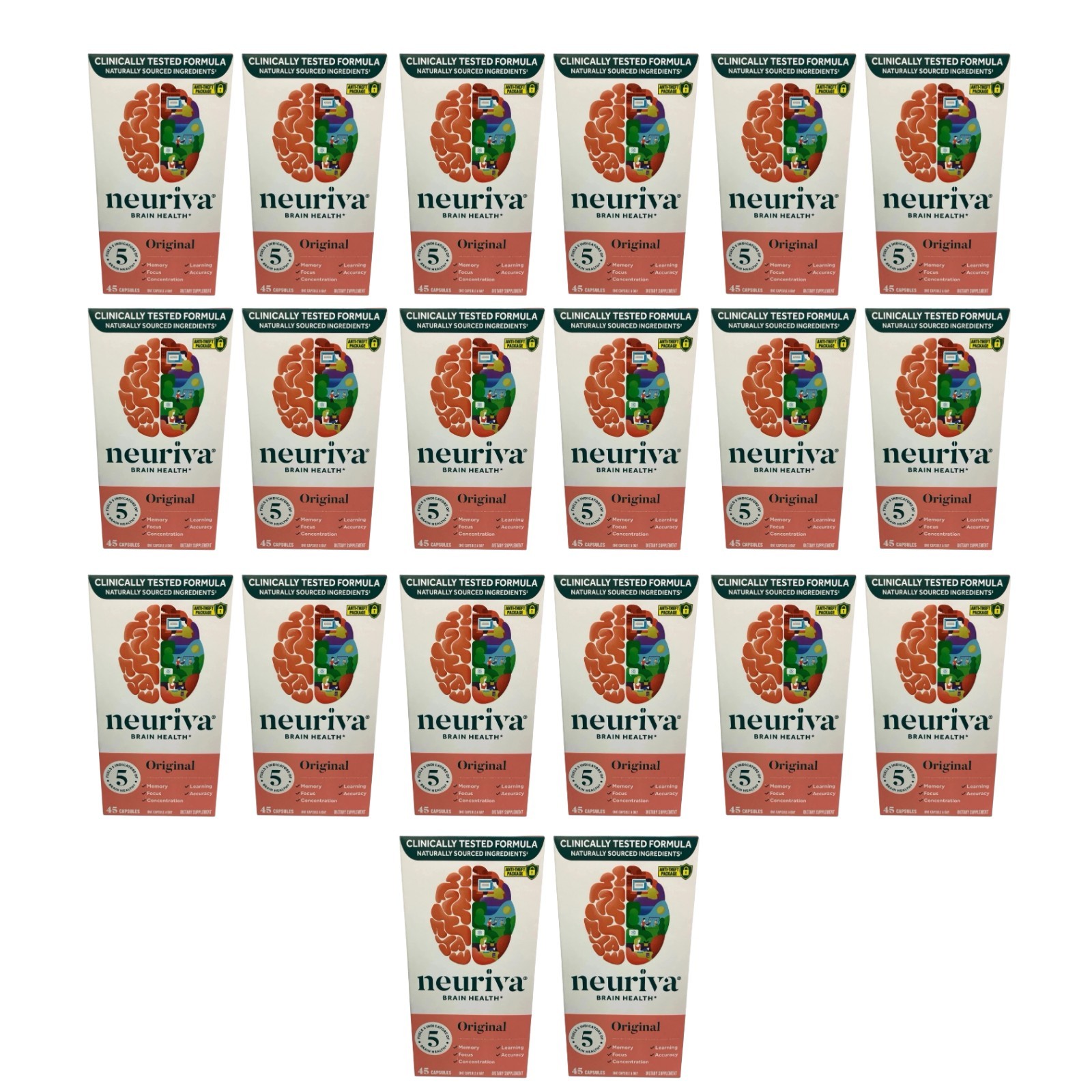 Neuriva Original Brain Health Supplement 45 Capsules Lot of 20 Exp 10/26