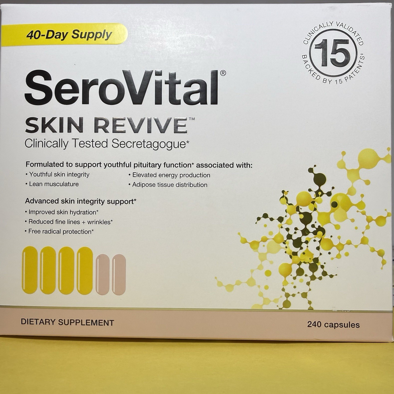SeroVital Skin Revive Anti-Aging Supplement 240 Capsules 40-Day Supply New Seale