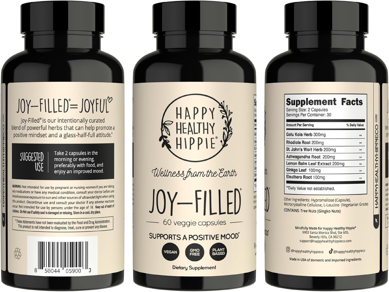 Joy-Filled Mood Support Supplement – 7 Herb Complex + St. Johns Worts (120 Ct…
