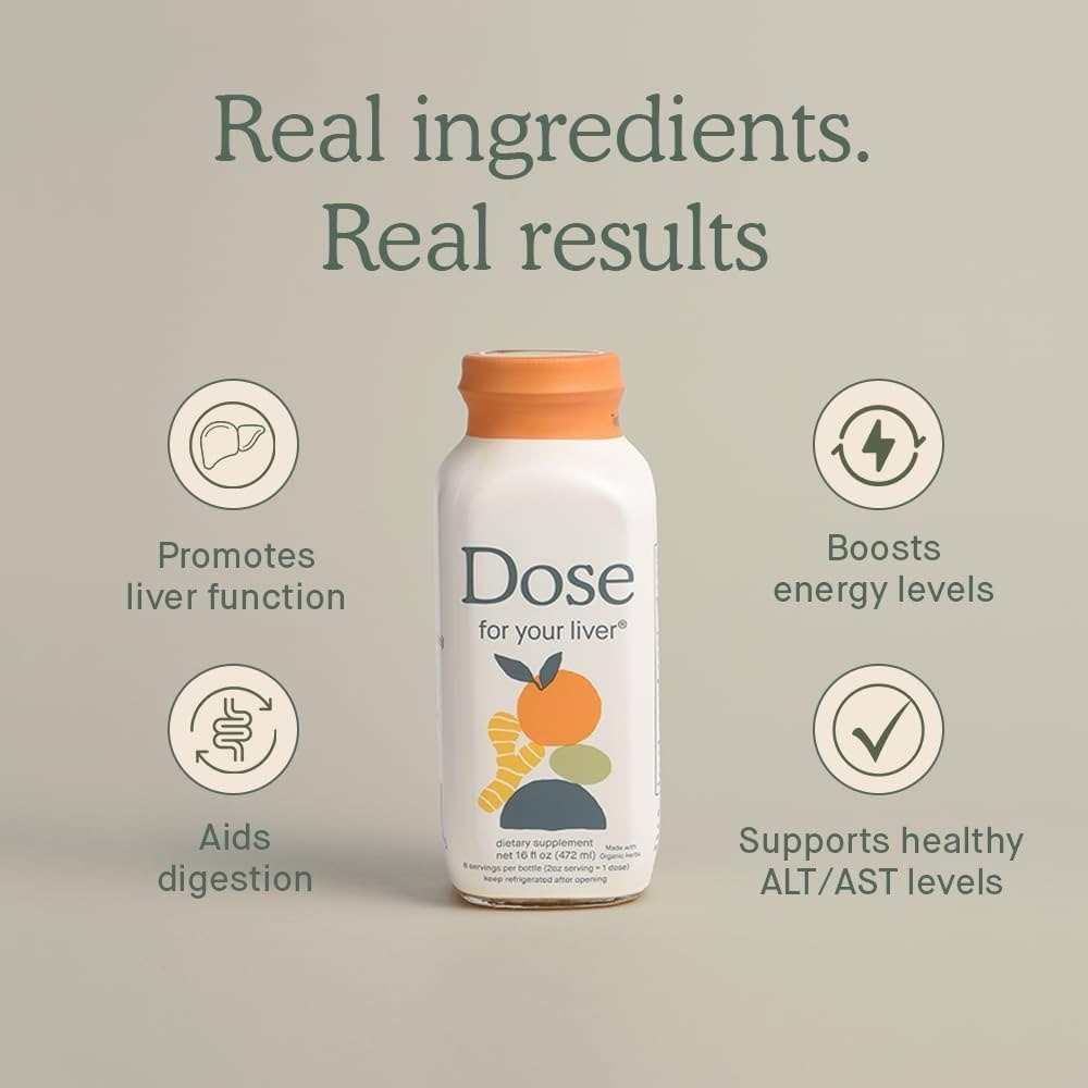 DOSE For Your Liver Orange Ginger 16oz Bottles, 12-Pack